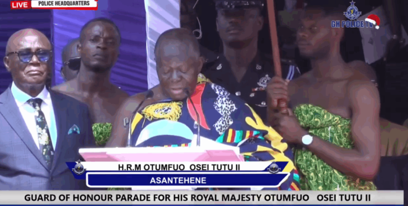 Otumfuo Osei Tutu II Commends Strong Relationship with Ghana Police During Historic Visit