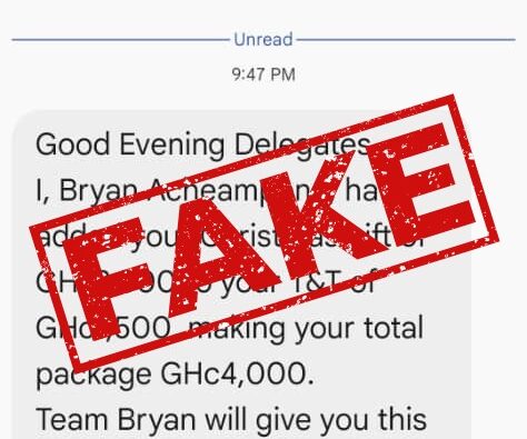 Bryan Acheampong Campaign Denounces Fake Messages Ahead of Delegates’ Vote